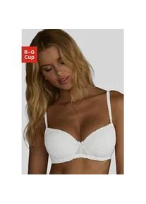 Schalen-BH Lascana "Luciana" Gr. 85, Cup D, beige (creme) Damen BHs aus zarter Spitze, Dessous