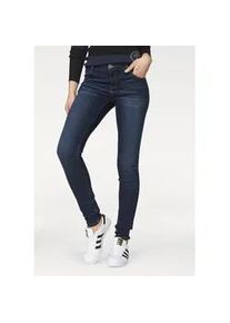 Skinny-fit-Jeans Arizona "Ultra-Stretch" Gr. 48, N-Gr, blau (schwarz, blau, used) Damen Jeans extra-enger Beinverlauf, normale Leibhöhe, mit Eingrifftaschen