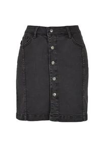 Sommerrock Urban Classics "Urban Classics Damen Ladies Organic Stretch Button Denim Skirt" Gr. 30, schwarz (black washed) Damen Röcke