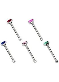 Nasenpiercing ADELIA ́S "Piercing Piercing Nasenpiercing" bunt Damen Piercings Titan Piercing 5 bunte Nasenstecker im Set mit Stopper, Stab 0,8 mm