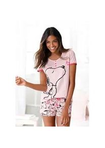 Shorty PEANUTS Gr. 40/42, rosa Damen Homewear-Sets mit Snoopy-Herz-Print