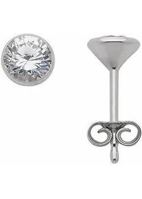 Paar Ohrhänger ADELIA ́S "1 925 Silber Ohrringe / Ohrstecker mit Zirkonia Ø 5,5 mm" Gr. Damen, Silber 925 (Sterlingsilber), silberfarben (silber) Damen 925 Sterling Silber mit Zirkonia Silberschmuck für