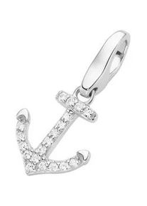 Charm Anker Giorgio Martello MILANO "Anker mit Zirkonia, Silber 925" Charms weiß Damen