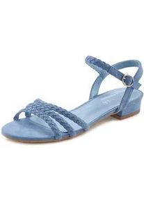 Sandale Lascana Gr. 42, blau (hellblau) Damen Schuhe Riemchensandale Sandalette Sandalette, Sommerschuh mit geflochtenen Riemchen VEGAN