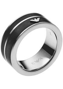 Fingerring Emporio Armani "EGS2032040" Fingerringe Gr. 20,5, Edelstahl, 10mm, schwarz (edelstahlfarben-schwarz) Damen