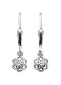 Paar Ohrhänger ADELIA ́S "925 Silber Ohrringe Blüte Ø 5,8 mm" Gr. Damen, Silber 925 (Sterlingsilber), silberfarben (silber) Damen mit Zirkonia Silberschmuck für