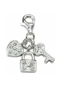 Charm-Einhänger ADELIA ́S "925 Silber Charms Anhänger mit Zirkonia" silberfarben (silber) Damen 925 Sterling Silber mit Zirkonia Silberschmuck für