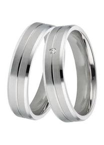 Trauring DOOSTI "Schmuck Geschenk Silber 925 Ehering Partnerring LIEBE" Fingerringe Gr. 58, ohne Brillant, Silber 925 (Sterlingsilber), 5mm, silberfarben Made in Germany, wahlweise mit oder ohne Brillant