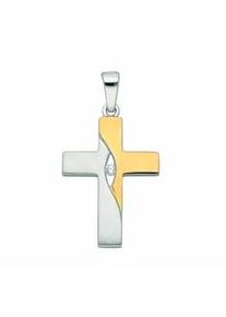 Ketten-Anhänger ADELIA ́S "925 Silber Kreuz Anhänger" Schmuckanhänger Gr. mit Zirkonia, Silber 925 (Sterlingsilber), silberfarben (silber) Damen mit Zirkonia Silberschmuck für & Herren