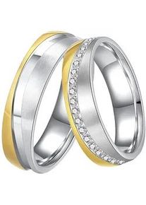 Trauring DOOSTI "Schmuck Geschenk Edelstahl Ehering Partnerring LIEBE" Fingerringe Gr. 68, ohne Zirkonia, Edelstahl, 6mm, goldfarben (edelstahlfarben-gelbgoldfarben) wahlweise mit oder ohne Zirkonia