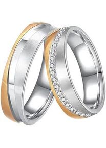 Trauring DOOSTI "Schmuck Geschenk Edelstahl Ehering Partnerring LIEBE" Fingerringe Gr. 72, ohne Zirkonia, Edelstahl, 6mm, rosegold (edelstahlfarben-roségoldfarben) wahlweise mit oder ohne Zirkonia