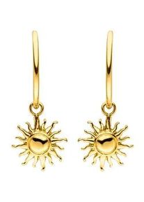 Paar Creolen PURELEI "Schmuck Geschenk Sun Ohrringe, mit abnehmbaren Einhänger, Earring-Sun" Ohrringe Gr. Edelstahl, goldfarben (gelbgoldfarben) Damen Einhänger abnehmbar