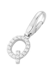 Charm Buchstabe Giorgio Martello MILANO "Buchstabe Q, Zirkonia Steine, Silber 925" Charms weiß Damen