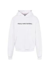 Kapuzensweatshirt Merchcode "Merchcode Herren Hate Football Ultra Heavy Hoody" Gr. L, weiß Herren Sweatshirts