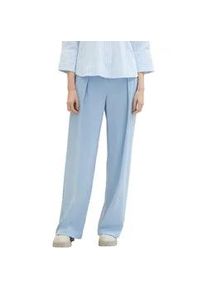 Bundfaltenhose Tom Tailor "Lea Wide Leg" Gr. 34, Länge 30, blau (light fjord blue) Damen Hosen mit weitem Bein