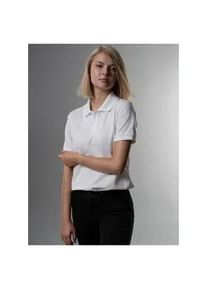 Poloshirt TRIGEMA "TRIGEMA Slim Fit aus DELUXE-Piqué" Gr. L, weiß Damen Shirts