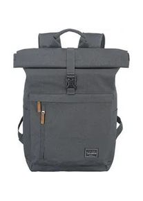 Daypack Travelite "BASICS Rollup Rucksack" Gr. B/H/T: 37cm x 60cm x 16cm, grau (anthrazit) Rucksäcke Freizeitrucksack Wanderrucksack Reiserucksack Trolley-Aufsteck-System