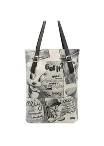 Umhängetasche DOGO "Damen Tall Bag Tweety Sketch Vegan Damen Handtaschen (Fashion) /" Gr. B/H/T: 40cm x 34cm x 10cm OneSize, beige (natur) Damen Taschen Vegan