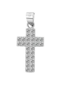 Ketten-Anhänger ADELIA ́S "Damen Anhänger Kreuz aus 925 Silber mit Zirkonia" Schmuckanhänger weiß Damen