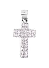 Ketten-Anhänger ADELIA ́S "Damen Anhänger Kreuz aus 925 Silber mit Zirkonia" Schmuckanhänger rosa Damen