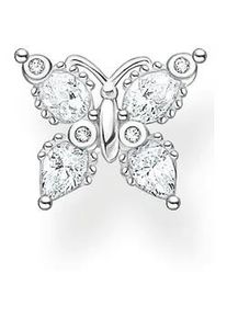 Single-Ohrstecker Thomas Sabo "Schmetterling, H2195-051-14" Ohrringe Gr. Silber 925 (Sterlingsilber), bunt (silberfarben, weiß, kristallweiß) Damen mit Zirkonia (synth.)