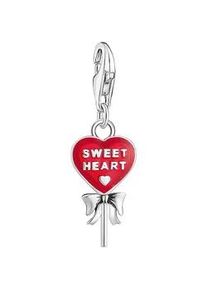 Charm-Einhänger Thomas Sabo "roter Herz-Lollipop, 2072-664-10" Charms bunt (silberfarben-rot) Damen