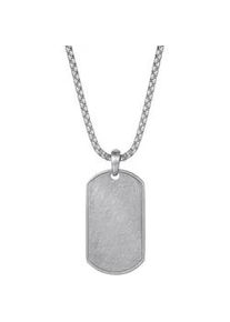 Kette mit Anhänger Firetti "Schmuck Geschenk Edelstahl Halsschmuck Halskette Dog Tag Ice" Halsketten Gr. Edelstahl, L: 65cm, silberfarben (edelstahlfarben) Herren