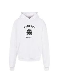 Kapuzensweatshirt Merchcode "Merchcode Herren Hamburg Ultra Heavy Hoody" Gr. L, weiß Herren Sweatshirts