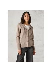 Cardigan Cecil Gr. XXL (46), grau (schwarz taupe melange) Damen Strickjacken mit dekorativer Knopfleiste