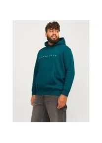 Jack & Jones PlusSize Kapuzensweatshirt JACK & JONES PLUSSIZE "JJESTAR JJ SWEAT HOOD NOOS PLS" Gr. XXXL, blau (deep teal) Herren Sweatshirts mit Kängurutasche