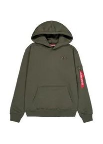 Kapuzensweatshirt Alpha Industries "3D Small Logo Hoody" Gr. S, grün (schwarz olive) Herren Sweatshirts