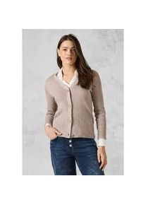 Cardigan Cecil Gr. S (38), beige (milky caramel melange) Damen Strickjacken mit V-Ausschnitt