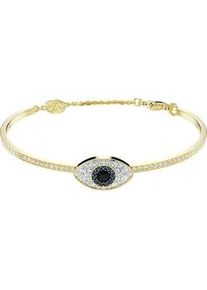 Armreif Swarovski "Symbolica Böser Blick Magisches Auge, 5696467, 5692171, 5700879" Armbänder Gr. M, Metall, gelbgoldfarben, blau, schwarz, kristallweiß, kristallweiß Damen mit Swarovski Kristall