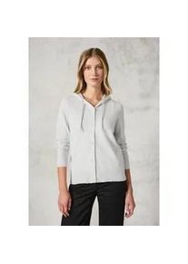 Cardigan Cecil Gr. XXL (46), soft silber melange Damen Strickjacken mit dekorativer Knopfleiste