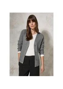 Cardigan Cecil Gr. S (38), flint grey melange Damen Strickjacken mit V-Ausschnitt