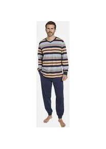 Schlafanzug Babista "Schlafanzug VANZO" Gr. L, blau (blau gestreift) Herren Homewear-Sets