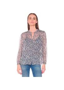 Klassische Bluse Le Temps Des Cerises "MACLEAR" Gr. M, blau Damen Blusen mit schönem Allover-Muster