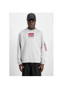 Sweatshirt Alpha Industries "Satin Logo Sweater" Gr. XXL, grau (pastel grau) Herren Sweatshirts