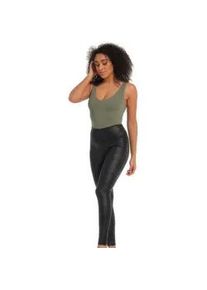 Leggings MAGIC BODYFASHION Gr. M, N-Gr, schwarz Damen Hosen hoch tailliertes Design, keine vordere Mittelnaht