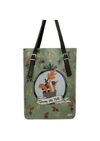 Umhängetasche DOGO "Damen Tall Bag Driving Me Nuts Vegan Damen Handtaschen (Fashion)" Gr. B/H/T: 40cm x 34cm x 10cm OneSize, grün Damen Taschen Vegan