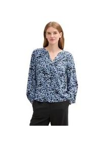 Klassische Bluse Tom Tailor Gr. 40, blau (navy watercolor squares design) Damen Blusen