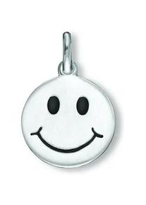 Ketten-Anhänger ONE ELEMENT "Smiley Anhänger aus 925 Silber Ø 12,5 mm" Schmuckanhänger Gr. Silber 925 (Sterlingsilber), silberfarben (silber) Mädchen Damen Silber Schmuck Smiley