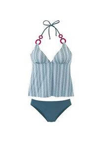 Tankini Vivance Gr. 44, Cup C/D, blau (blau bedruckt) Damen Bikini-Sets mit Zierringen