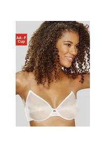 T-Shirt-BH Lascana Gr. 90, Cup A, beige (puder) Damen BHs in transparenter Optik, Basic Dessous