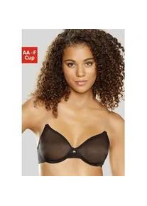 T-Shirt-BH Lascana Gr. 90, Cup B, schwarz Damen BHs in transparenter Optik, Basic Dessous