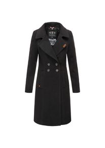 Navahoo Damen Designer Wintermantel Trenchcoat in Wollmantel-Optik Wooly