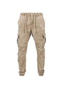 Cargohose Urban Classics "Urban Classics Herren Camo Cargo Jogging Pants" Gr. 34, Normalgrößen, beige (sand camouflage) Herren Hosen