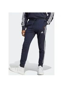 Sporthose Adidas SPORTSWEAR "ESSENTIALS FRENCH TERRY TAPERED CUFF 3STREIFEN HOSE" Gr. 4XL, N-Gr, blau (legend ink / white) Herren Hosen