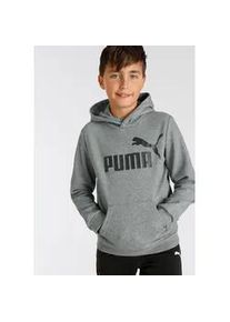 Kapuzensweatshirt Puma "ESS BIG LOGO HOODIE FL B" Gr. 176, grau (medium gray heather) Kinder Sweatshirts