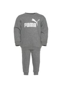 Trainingsanzug Puma "MINICATS ESS CREW JOGGER FL" Gr. 80, grau (medium gray heather) Kinder Sportanzüge